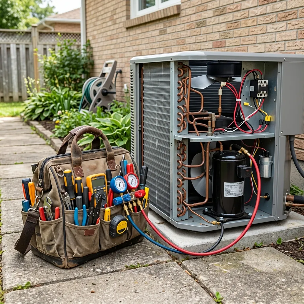 Technician Repairing AC